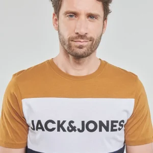 Vêtements Homme Jack & Jones – JJELOGO BLOCKING TEE SS Jaune / Blanc / Marine 15